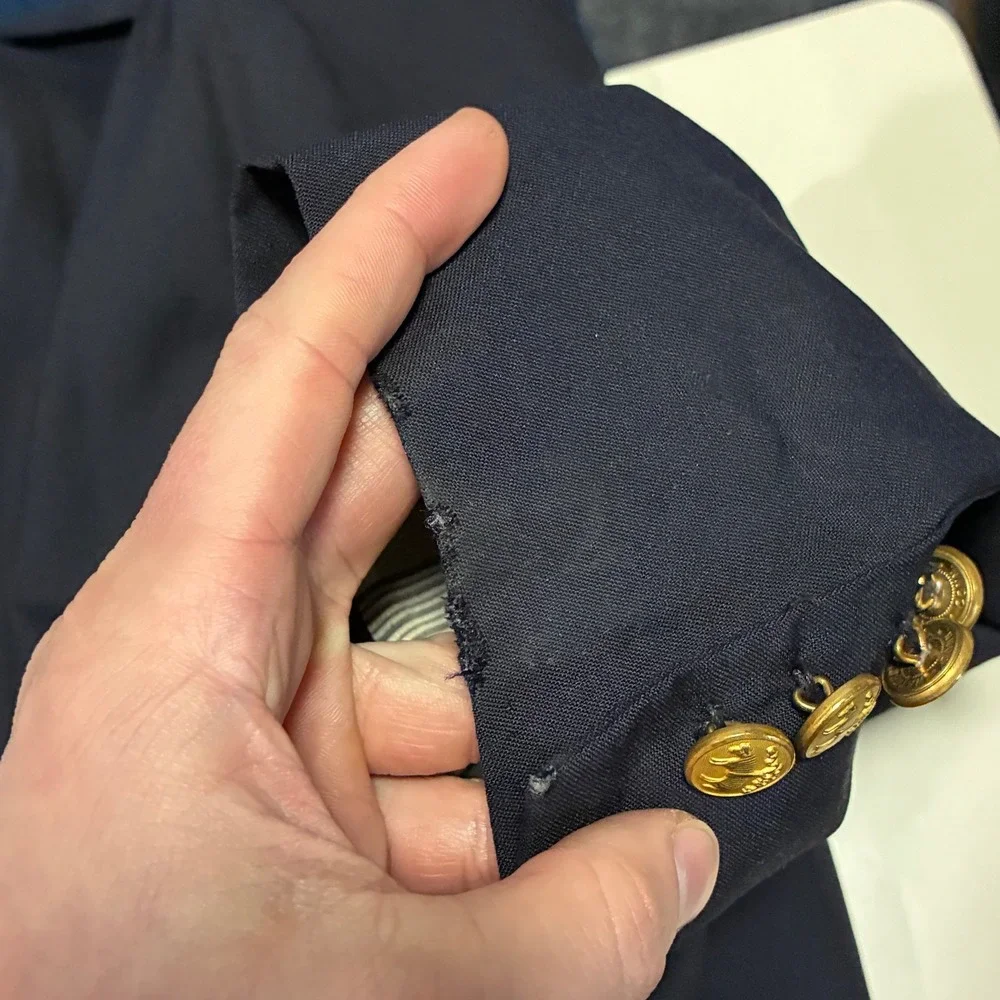 Brooks Brothers 1818 Madison Loro Piana Wool Blazer Men's 42L Navy Blue‎